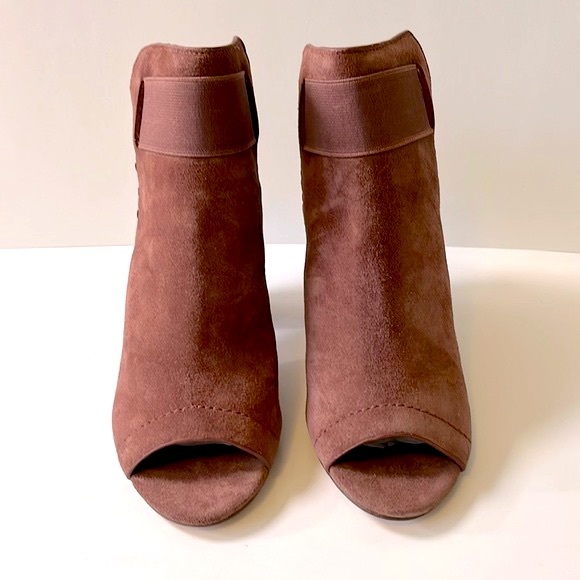 Splendid 'Open Toe Suede Booties, Burgundy, size 6.5 - Picture 3 of 11